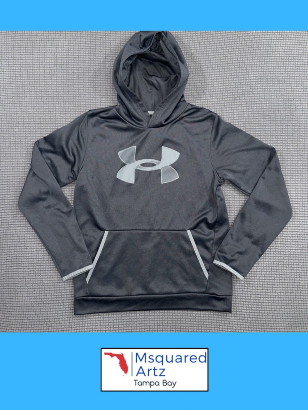 Under Armour ColdGear Hoodie Youth Large Black Loose Fit Pullover Sweatshirt